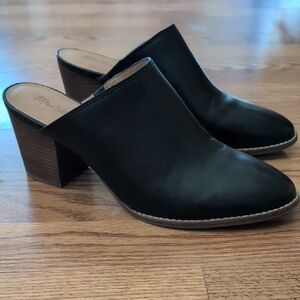 Madewell Black Leather Mules